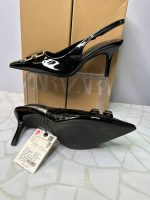 کفش مجلسی پاشنه بلند زارا مشکی و کرم ZARA