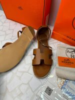 صندل هرمس Hermes بندی زنانه چرمی تخت
